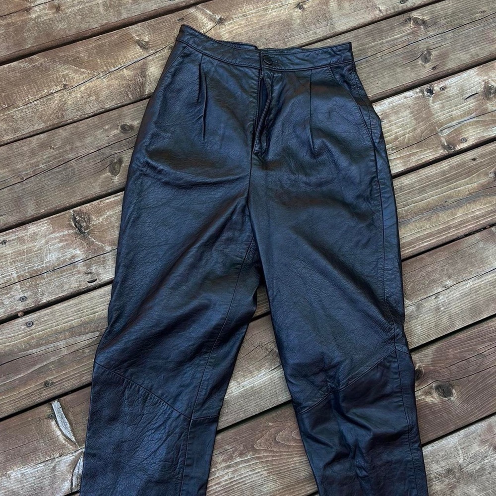 Vintage leather high waisted pants